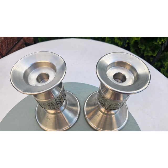 Vintage Pewter Candlesticks, 1970s, Set of 2 For Sale - Image 4 of 9
