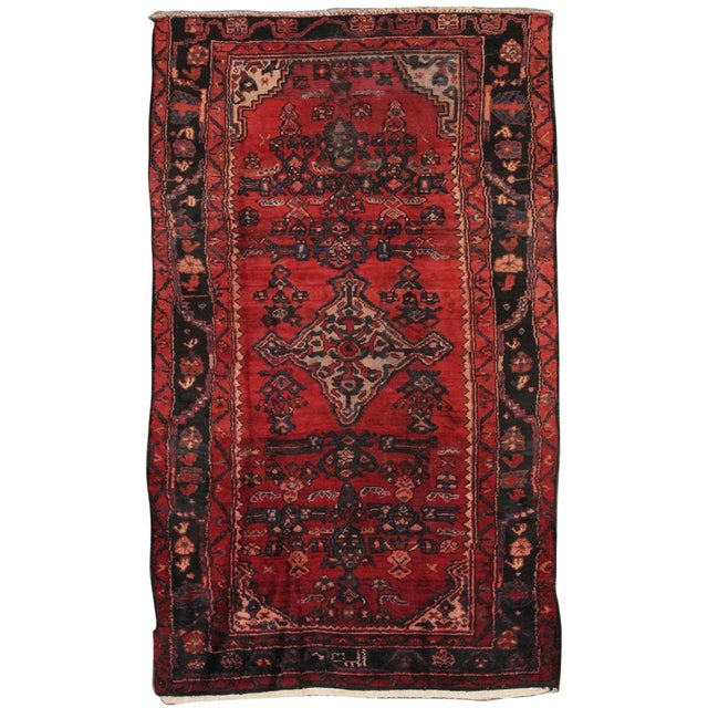 Vintage Lilian Lamb's Wool Area Rug, 3'11" X 6' 9", Red For Sale - Image 4 of 4