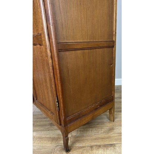 Vintage French Louis XVI Style Carved Oak 2-Door Armoire For Sale - Image 10 of 12