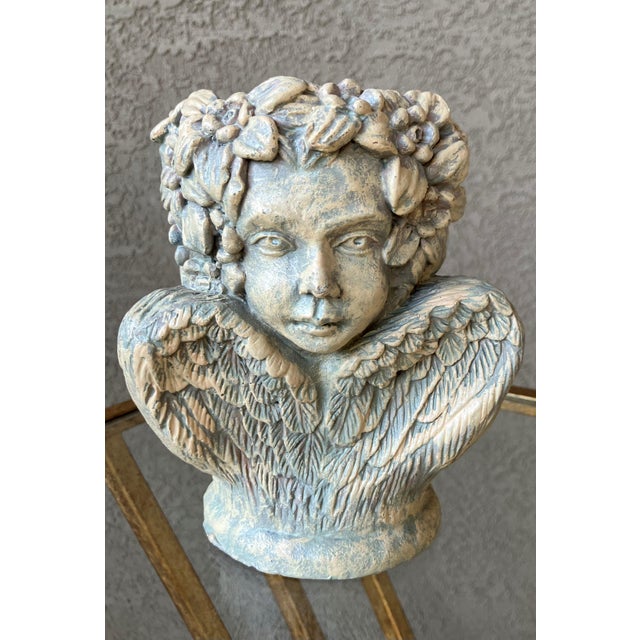 Late 20th-Century Enchanting Châteaucore-Style Three-Faced Cherub Candle or Plant Holder For Sale - Image 18 of 18