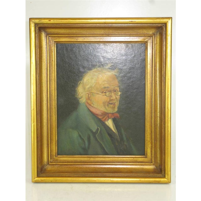 Art Panting Max Gaisser Portrait of Gentleman Oil on Panel Antique Gold Framed For Sale - Image 10 of 10