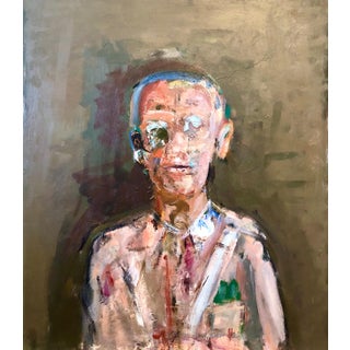 Dean Richardson, Military Man Portrait Figurative Abstract Oil Painting American Modernist Artist, 1978 For Sale
