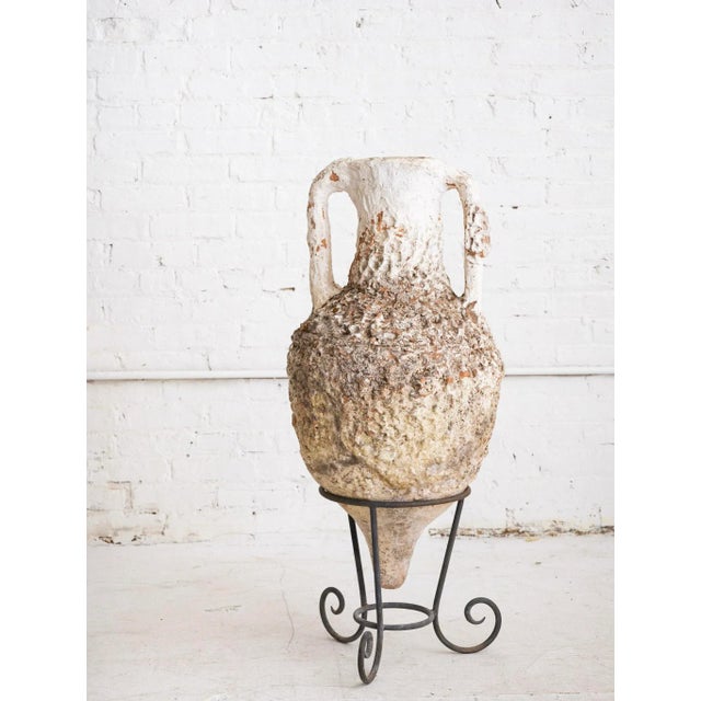 Antique Italian Earthenware Vessel on Iron Stand For Sale - Image 12 of 12