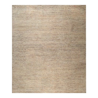 8x10 Sarrah Fiona Yellow Solid Contemporary Hand Knotted Silk Carpet Rug For Sale