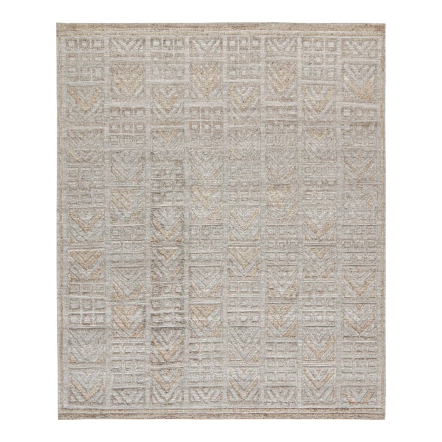 Rug & Kilim’s Scandinavian Rug Indoor/Outdoor Rug With Gray Geometric Pattern - 10'x10' For Sale