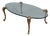 Labarge Brass & Glass Scroll Foot Coffee Table For Sale