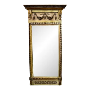 Antique Carved and Painted Swedish Neo-Classical Mirror
