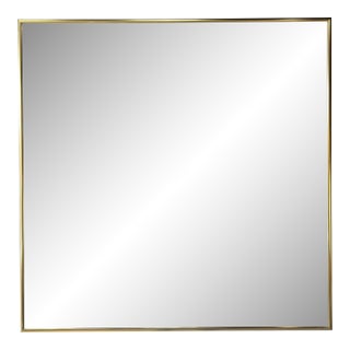 1980s Postmodern Tiered Beveled Glass Wall Mirror With Brass Frame For Sale