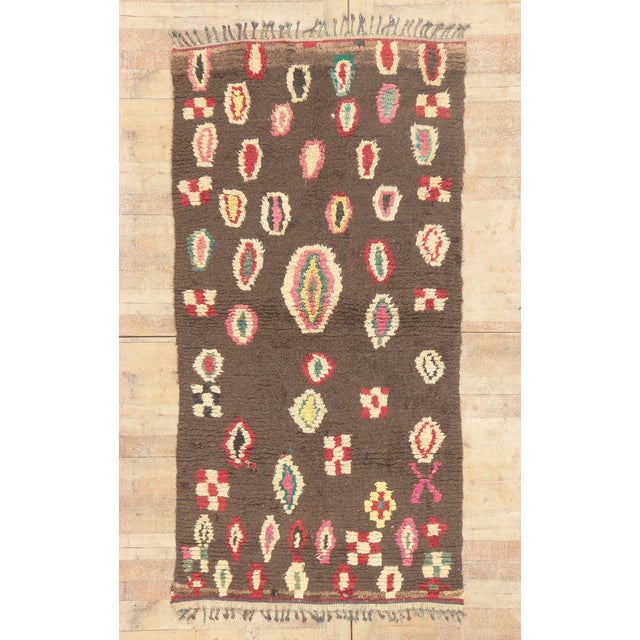 Earth-Tone Vintage Azilal Moroccan Rug, 04'01 X 07'11 For Sale - Image 10 of 10