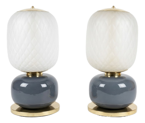Murano Glass Table Lamps by D.M, Set of 2