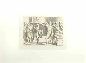 Giovanni Lanfranco, Samuel 14, Old Testament Story, Etching, 1607