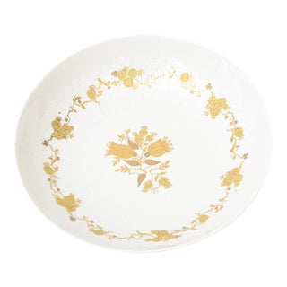 Vintage Bjorn Wiinblad for Rosenthal Porcelain Bowl With Gold Floral Design For Sale