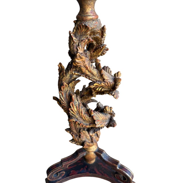 Contemporary Table Lamp Twisted Ancanthus Leaves With Frederick Cooper Lamp Shade For Sale - Image 3 of 10