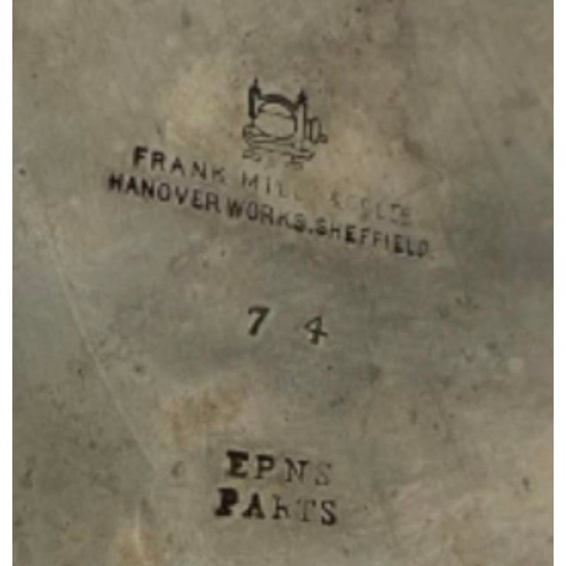 Metal Antique English Sheffield Silverplate Teapot by Frank Mills | Hannover Works | Repoussé Floral For Sale - Image 7 of 10