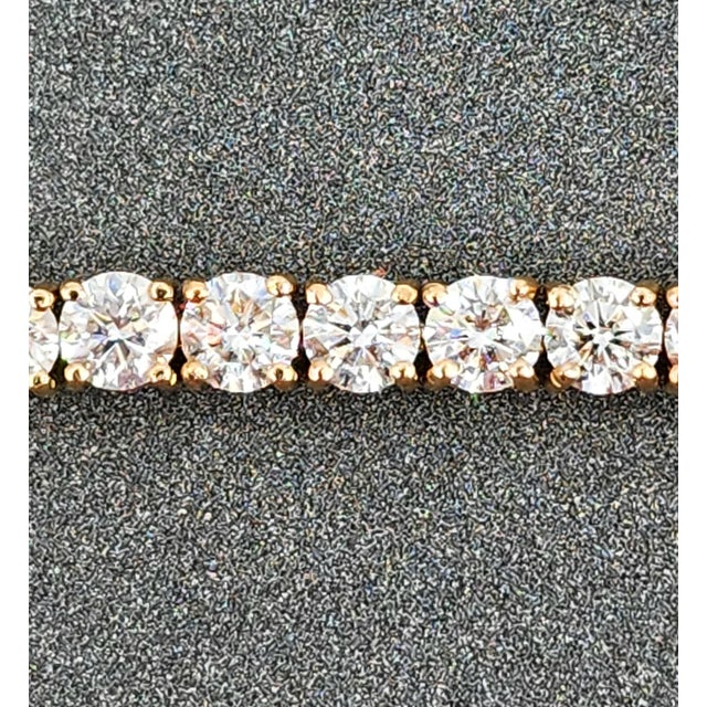 Early 21st Century 7.93 Ct Diamond Tennis Bracelet For Sale - Image 5 of 9
