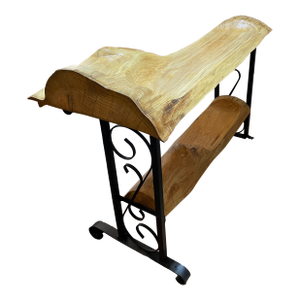 American Ash Wood Live Edge Accent Table by John Braun