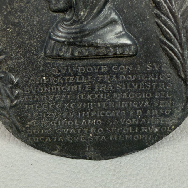 Early 20th Century Bas-Relief Wall Medallion in Copper-Plated Lead For Sale - Image 5 of 8
