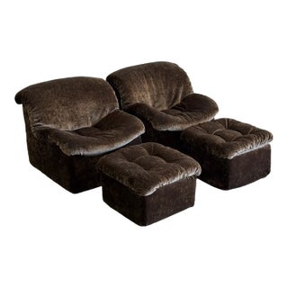 1980s Scoop Lounge Chair and Ottoman For Sale