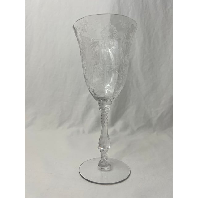 1940s 1940s Cambridge Rose Point Goblets- Set of 4 For Sale - Image 5 of 6