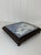 Vintage French Blue & White Faience Tile Trivet in Carved Wood Frame For Sale - Image 4 of 12