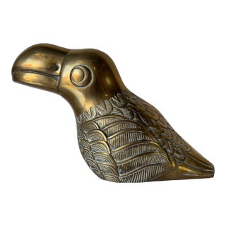 1980s Vintage Dolbi Cashier Solid Brass Toucan Sculpture For Sale