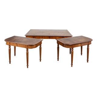 English Mahogany Leather Top Large Conference or Dining Table With Leaves, Circa 1900 For Sale