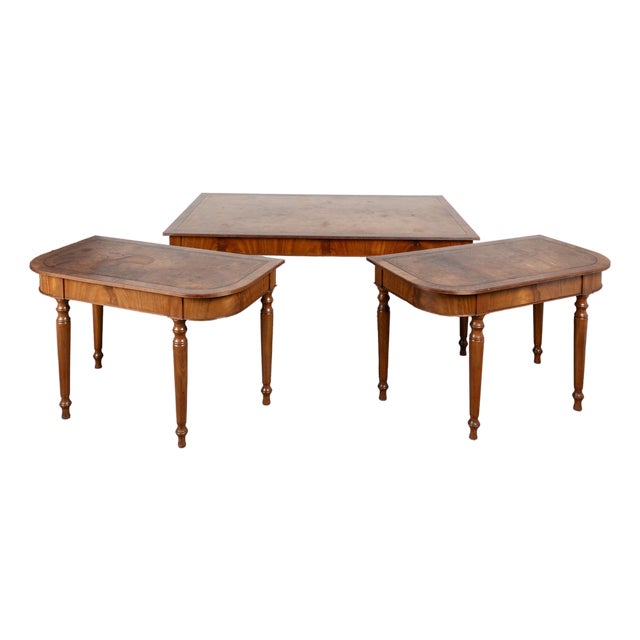 English Mahogany Leather Top Large Conference or Dining Table With Leaves, Circa 1900 For Sale