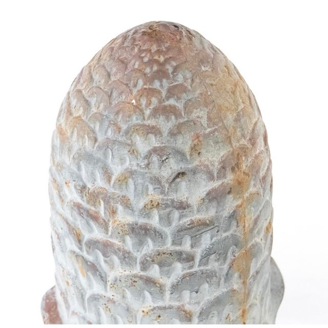 Brown Pair of Antique Cast Iron Finials For Sale - Image 8 of 9