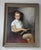 This striking mid-20th-century original oil painting features an academic-style portrait of a blonde young boy or youth....