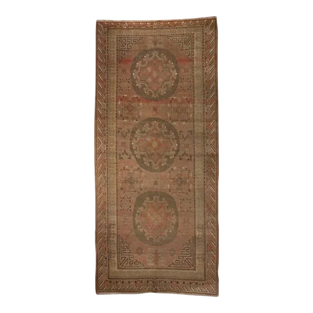 19th Century Muted Red Central Asian Samarghand Carpet For Sale