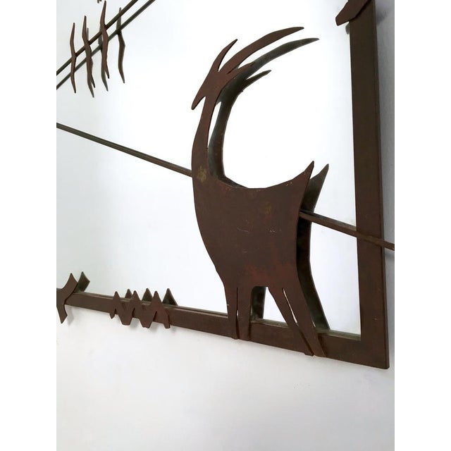 Rectangular Wall Mirror with Iron Frame in the style of Atelier Marolles, France, 2000s For Sale - Image 6 of 11