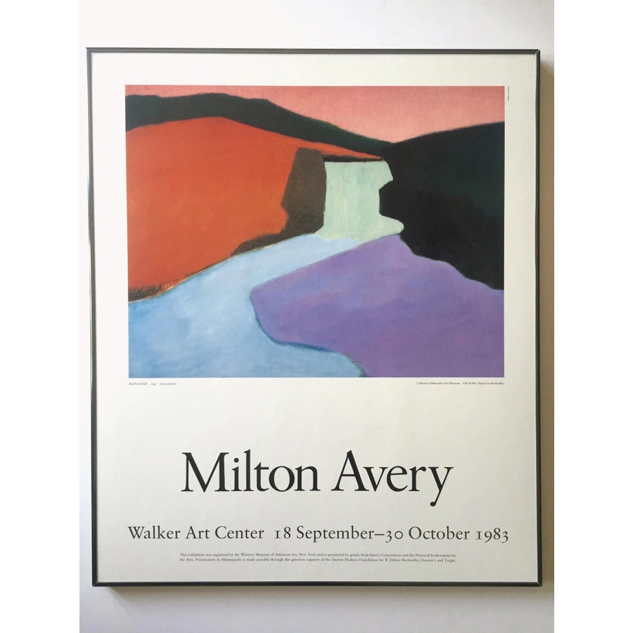 Milton Avery Vintage 1983 Lithograph Print Framed Exhibition