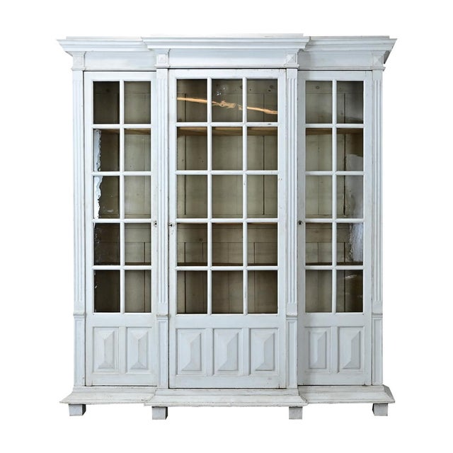French 19th Century Painted Pine Bibliotheque For Sale - Image 14 of 18