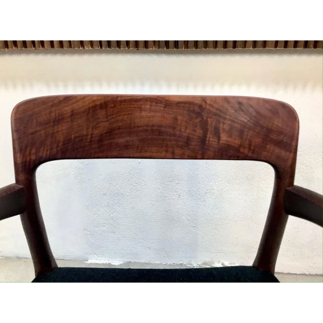 Wood Model 56 Danish Teak Chair with Armrests by Niels O. Møller for J.L. Møllers, 1954 For Sale - Image 7 of 13