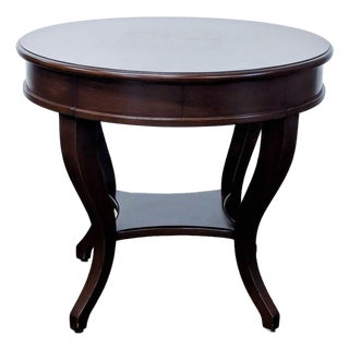 One Drawer Drum Table With Shelf For Sale