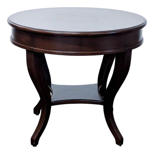 One Drawer Drum Table With Shelf For Sale