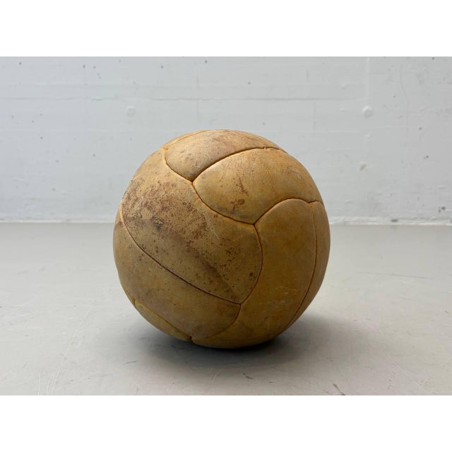 1940s Vintage Leather Medicine Ball, 1940s For Sale - Image 5 of 11