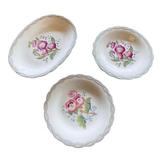 1920s Floral Motif Decorative Plates- Set of 3 For Sale