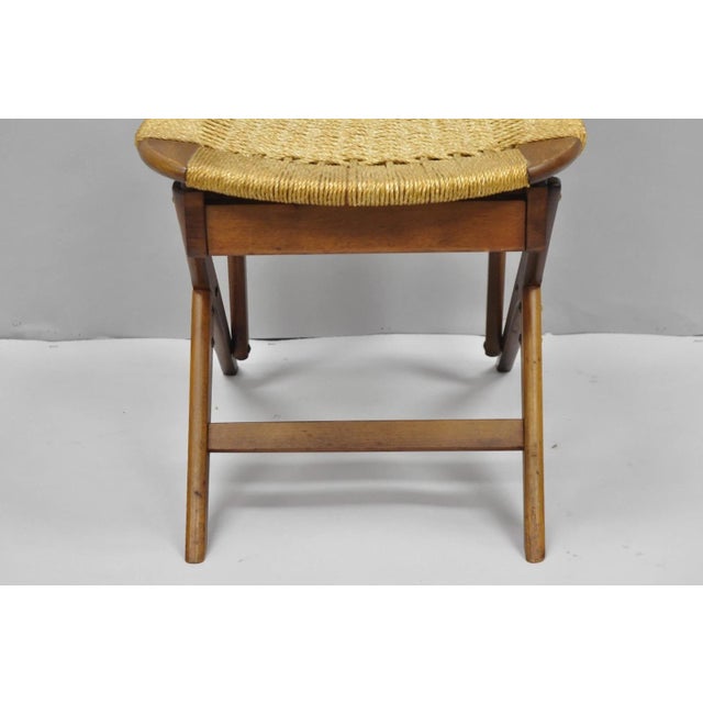 Vintage Mid Century Italian Modern Beech Wood Clothing Valet Chair Seat (A) For Sale - Image 10 of 18