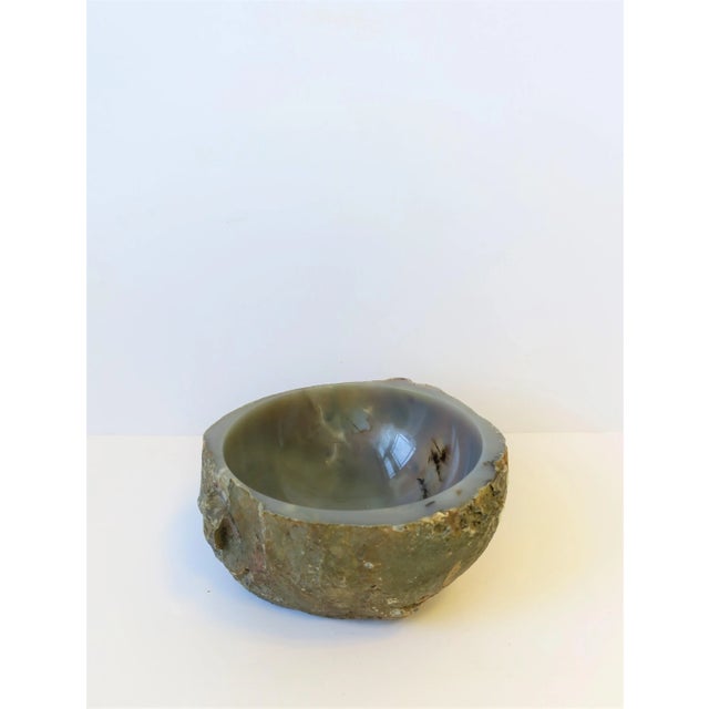 Gray Onyx Marble Bowl in the Organic Modern Style For Sale - Image 8 of 12