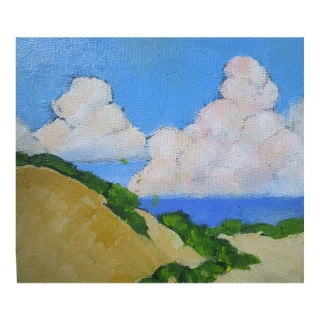 Pacific View Lynne French California Landscape Seascape 8x8 Oil Painting For Sale