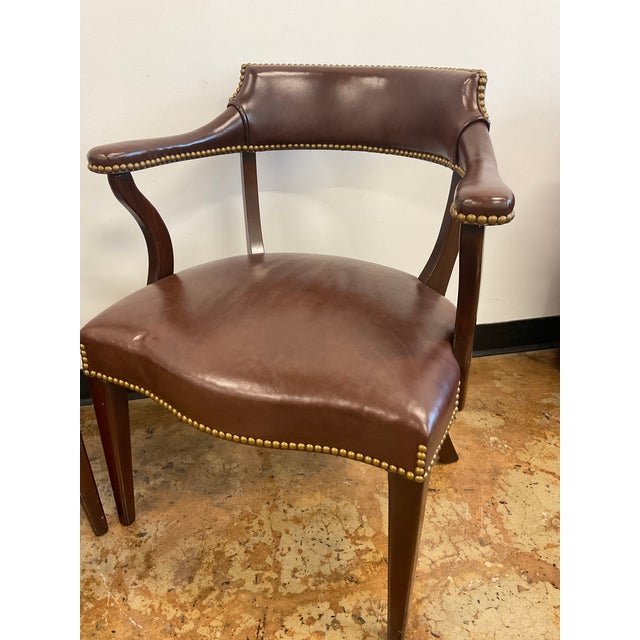 Pair of Late 20th Century Executive Side Chairs in Leather by Hickory Chair For Sale - Image 10 of 18