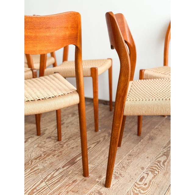 Contemporary Mid-Century Model 71 Dining Chairs by Niels O. Møller for J.L. Mollers, 1951, Set of 8 For Sale - Image 3 of 16