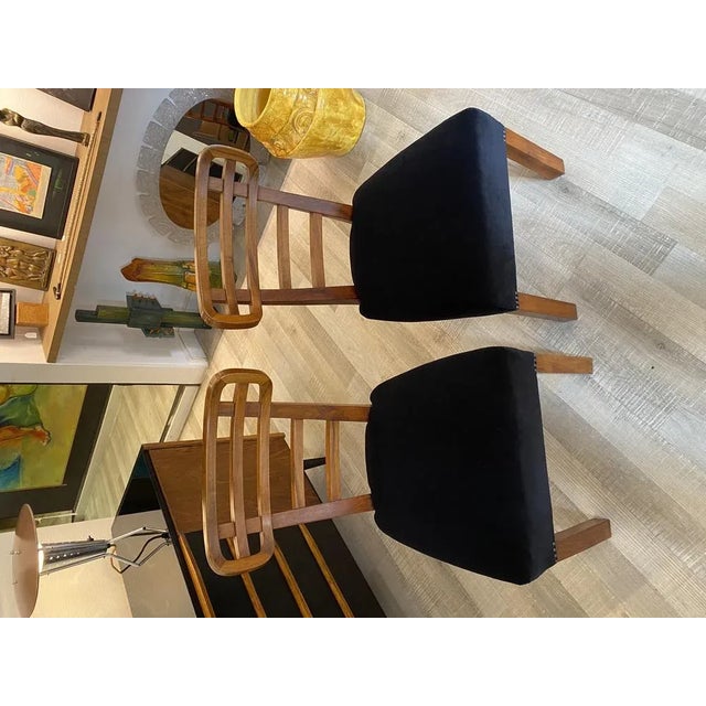 Textile Set of Art Deco Dining Chairs For Sale - Image 7 of 7