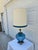 Mid Century Modern Blue Glass Oversized Table Lamp For Sale - Image 6 of 12