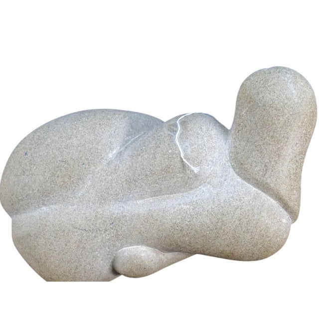 Vintage Abstract Carved Stone Sculpture Reclining Woman Modernist For Sale In Pittsburgh - Image 6 of 6