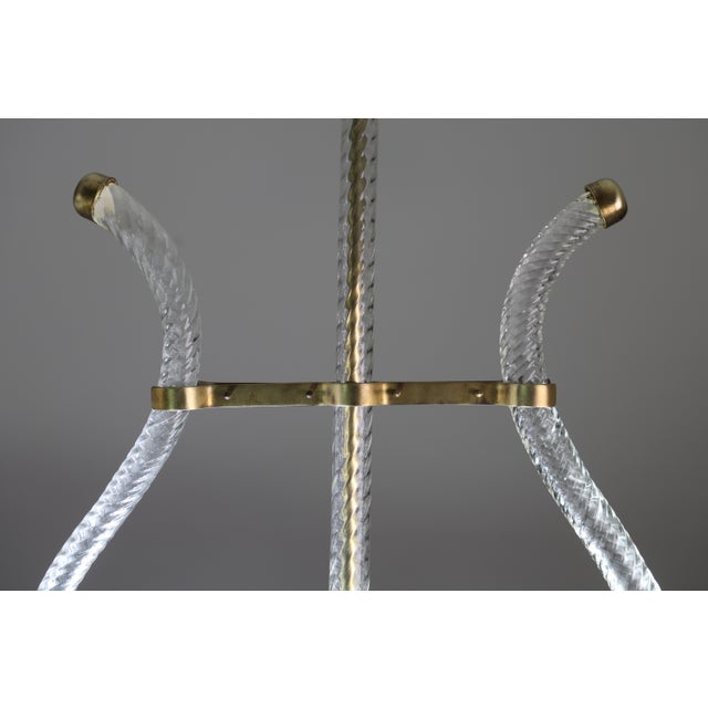 1940s Amazing 2 Light Clear Rostrato Murano Glass Chandelier by Barovier & Toso For Sale - Image 14 of 15