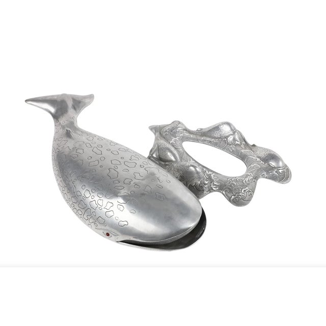 Arthur Court Arthur Court Pewter Whale-Shaped Covered Tureen/Ice Bucket on Stand For Sale - Image 4 of 8