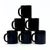 Mid-Century Modern Timeless Classic High Gloss Black Ceramic Mugs by Waechtersbach Spain For Sale - Image 3 of 5