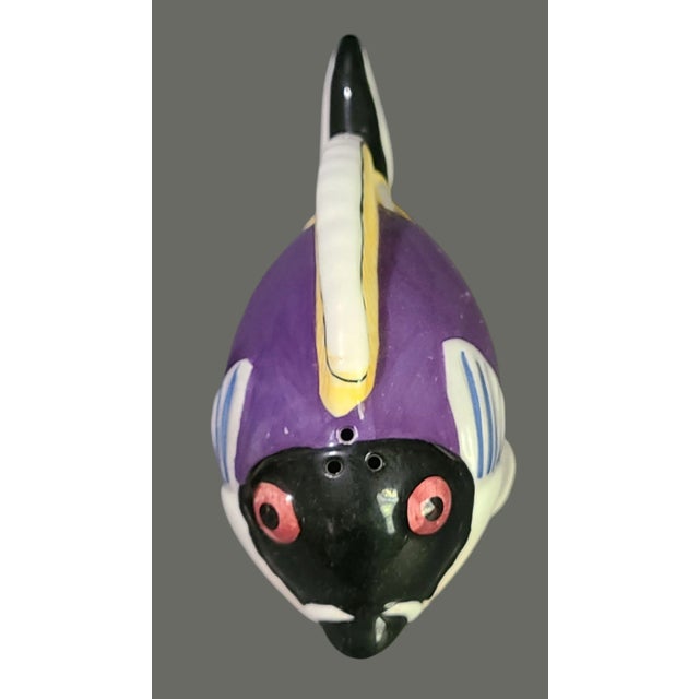 Vintage Sakura Hand Painted Colorful Tropical Fish Salt & Pepper Shakers For Sale - Image 4 of 8